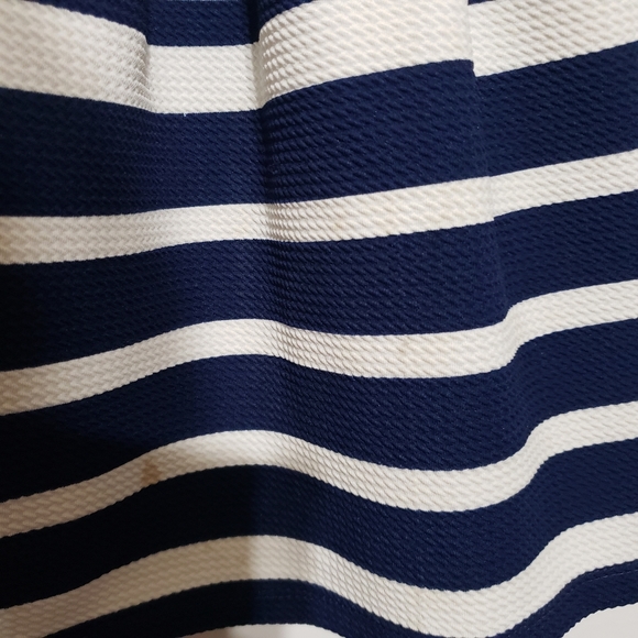 Girls Striped Navy Blue & White Dress - Picture 4 of 5